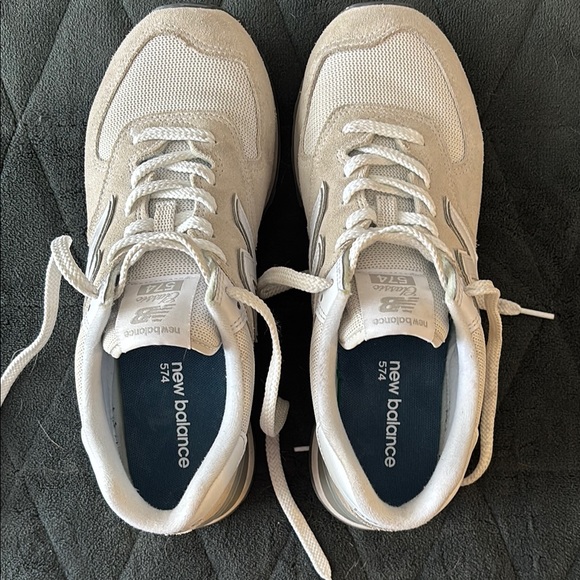 New Balance 574 Light Tan Athletic Shoes - Picture 2 of 6